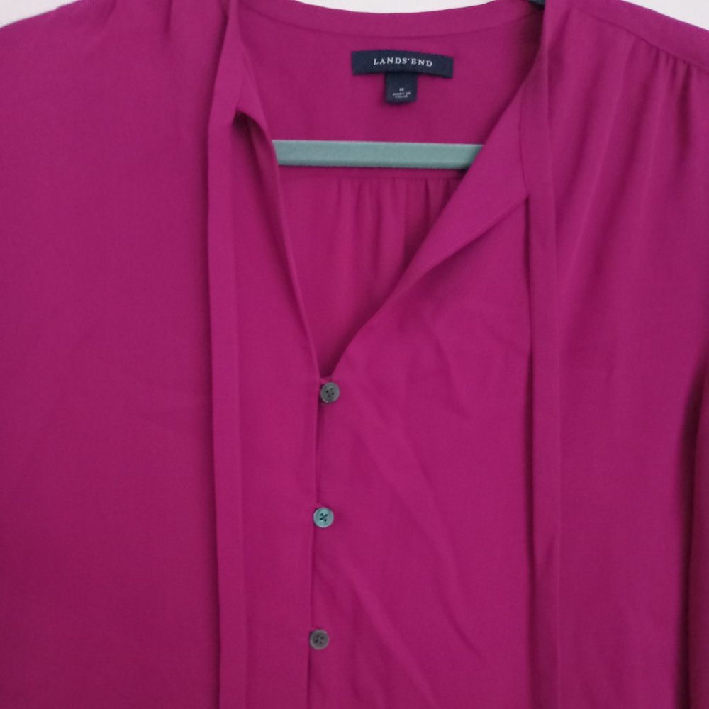 Vintage 90s Silk Lands End top